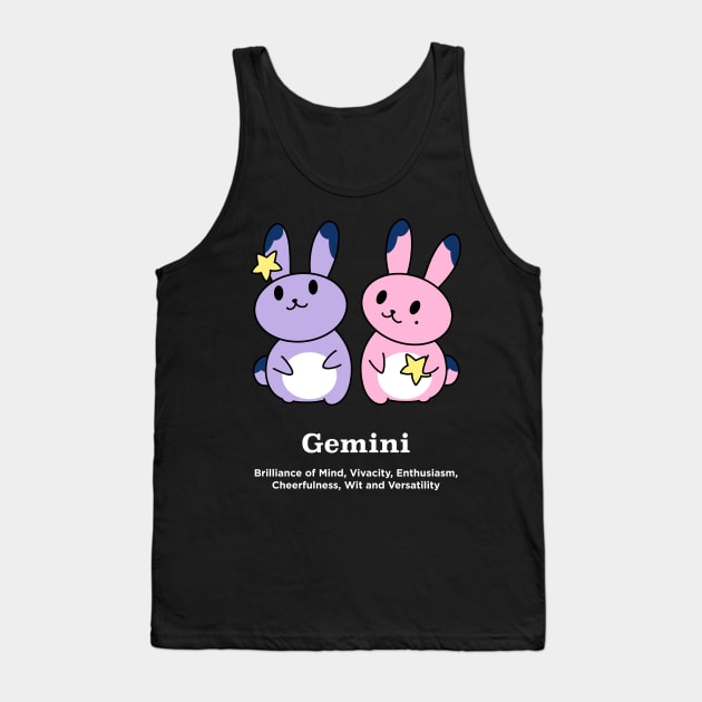 Gemini Horoscope Anime Zodiac Sign May and June Birthday Tank Top by TheBeardComic